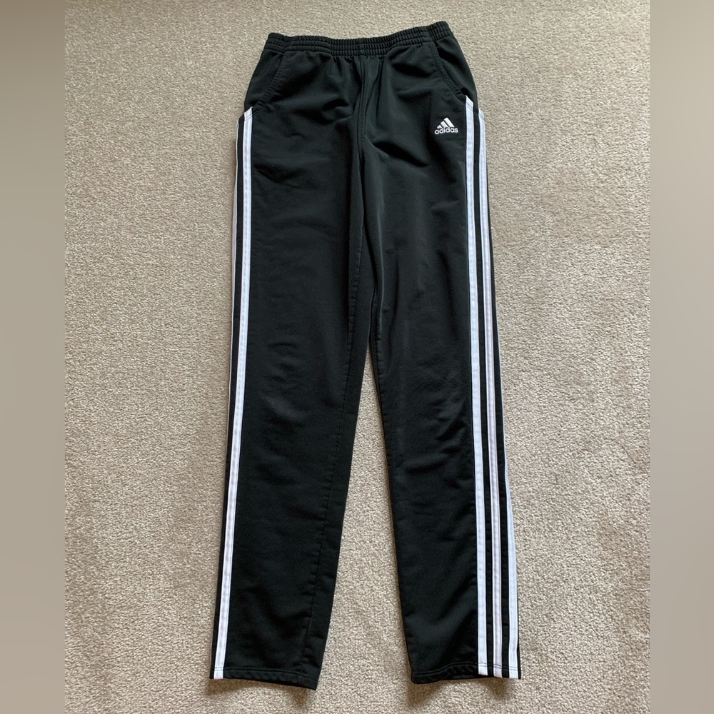 Adidas Kids Black Sweatpants with White Accents